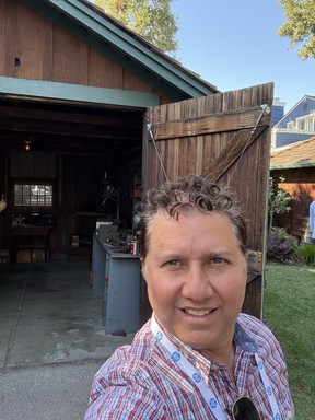 The HP garage, which Marc Saltzman is seen visiting here, is a private museum in Palo Alto at the original home of HP founders Bill Hewlett and David Packard and is where many of their inventions were created, tested and built.